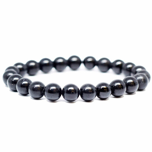 aqasha® Armband Turmalin-Perlen (Schörl) - Armband - Kugeln (0,8 cm)