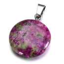 aqasha® Anhänger Unakit - Halskette - Scheibe (2,1x2,1 cm)