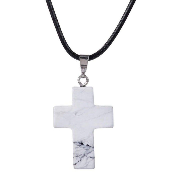 aqasha® Anhänger Zebra-Achat - Halskette - Kreuz (2,5x1,8 cm)