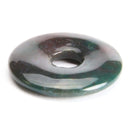 aqasha® Anhänger Zoisit mit Rubin - Donut für Halskette (3x3 cm)